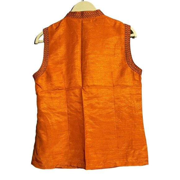 Selene Blouse Sleeveless Women Size S Vneck Embroidery Retro Elegant Casual Work - Picture 2 of 10